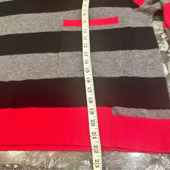 Zadig & Voltaire 💯 Cashmere Stripe Crew Sweater Colors Red Black Gray Si… - Picture 9 of 12